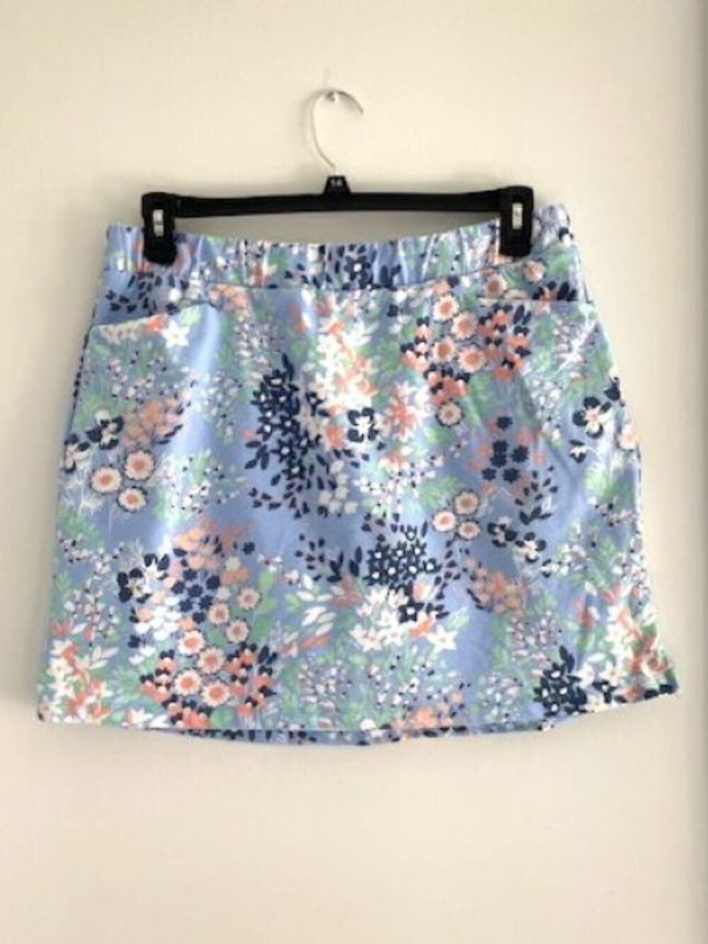 Kim Rogers Light-Blue Floral Skort (18 Inches in Length)